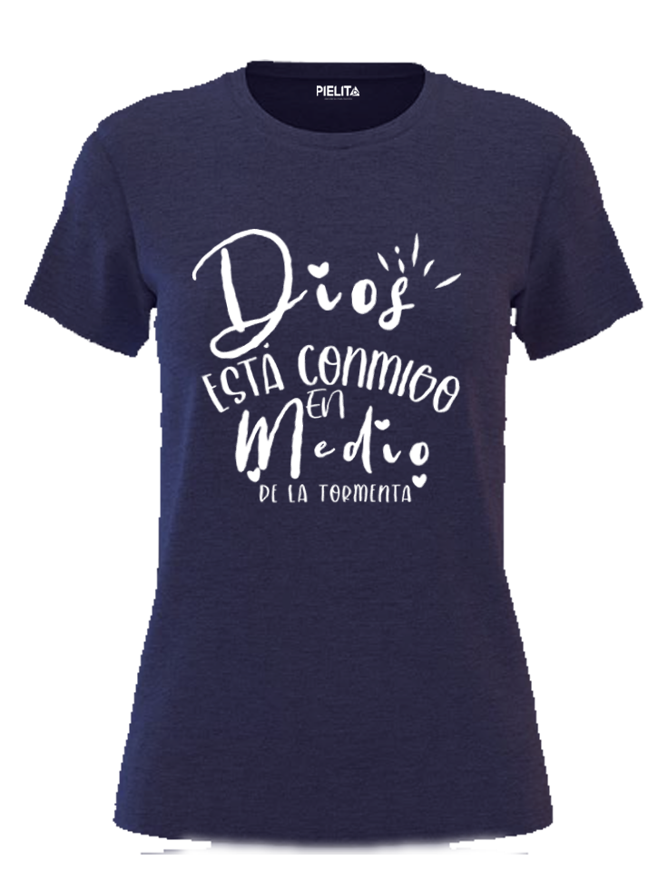 Blusa Dios esta conmigo en medio de la tormenta