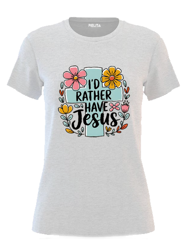 Blusa I´d rather have Jesús azul