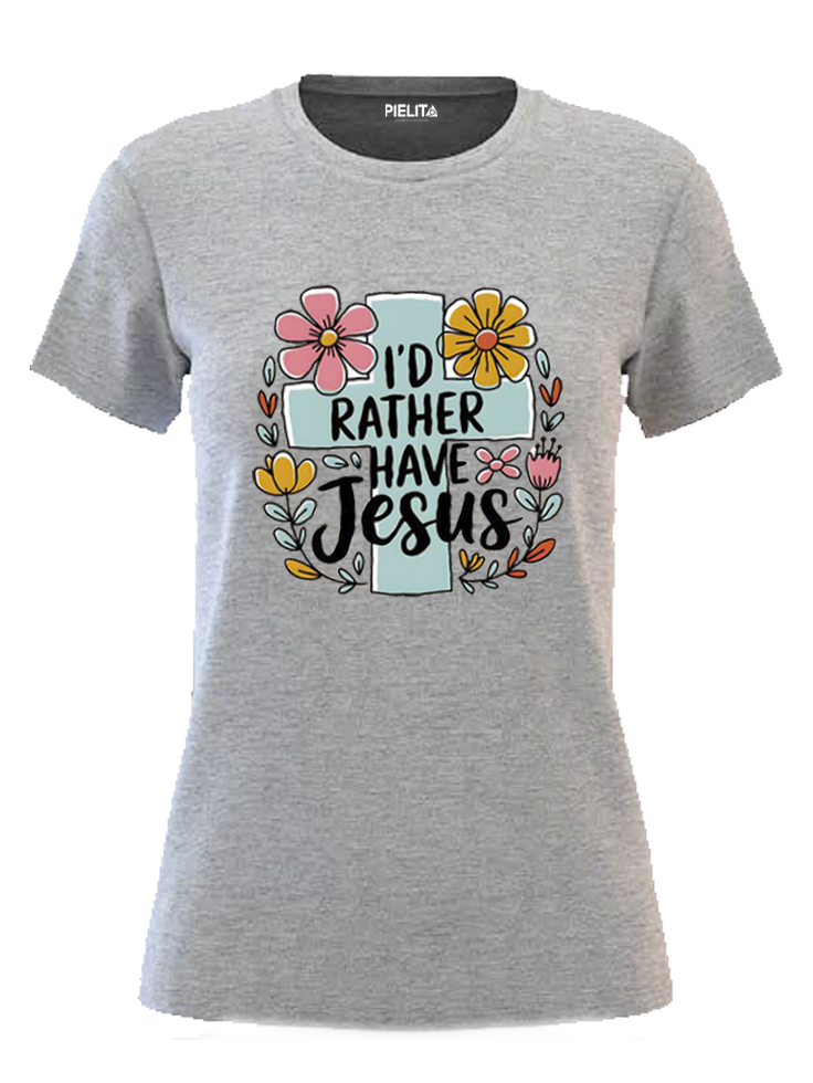 Blusa I´d rather have Jesús azul